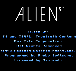 Alien 3 title screenshot